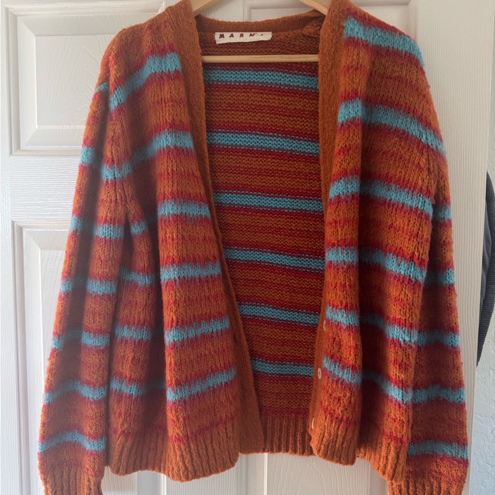 Marni Striped Orange and Blue Women's Sweater